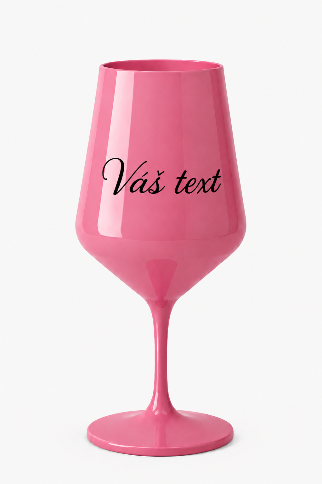 Plastová sklenička 470 ml s vlastním textem v růžové barvě