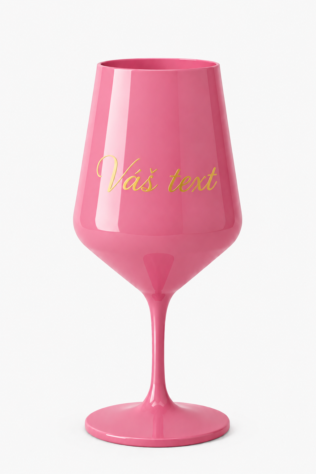 Plastová sklenička 470 ml s vlastním textem v růžové barvě
