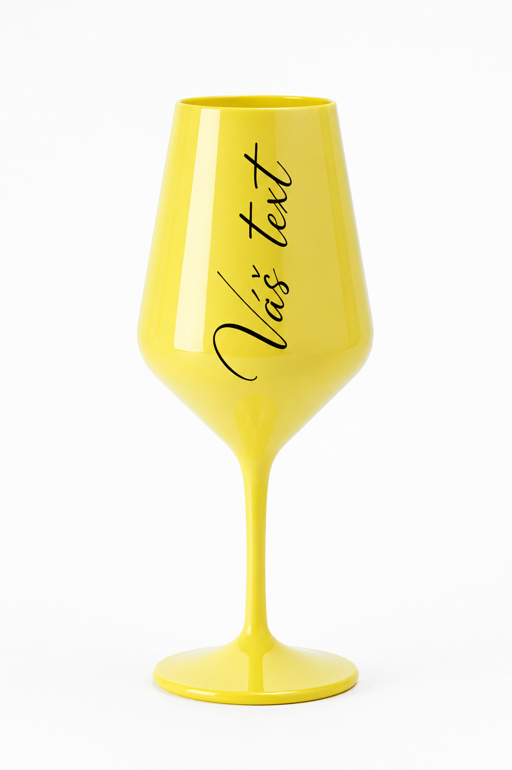 Plastová sklenička 470 ml s vlastním textem ve žluté barvě