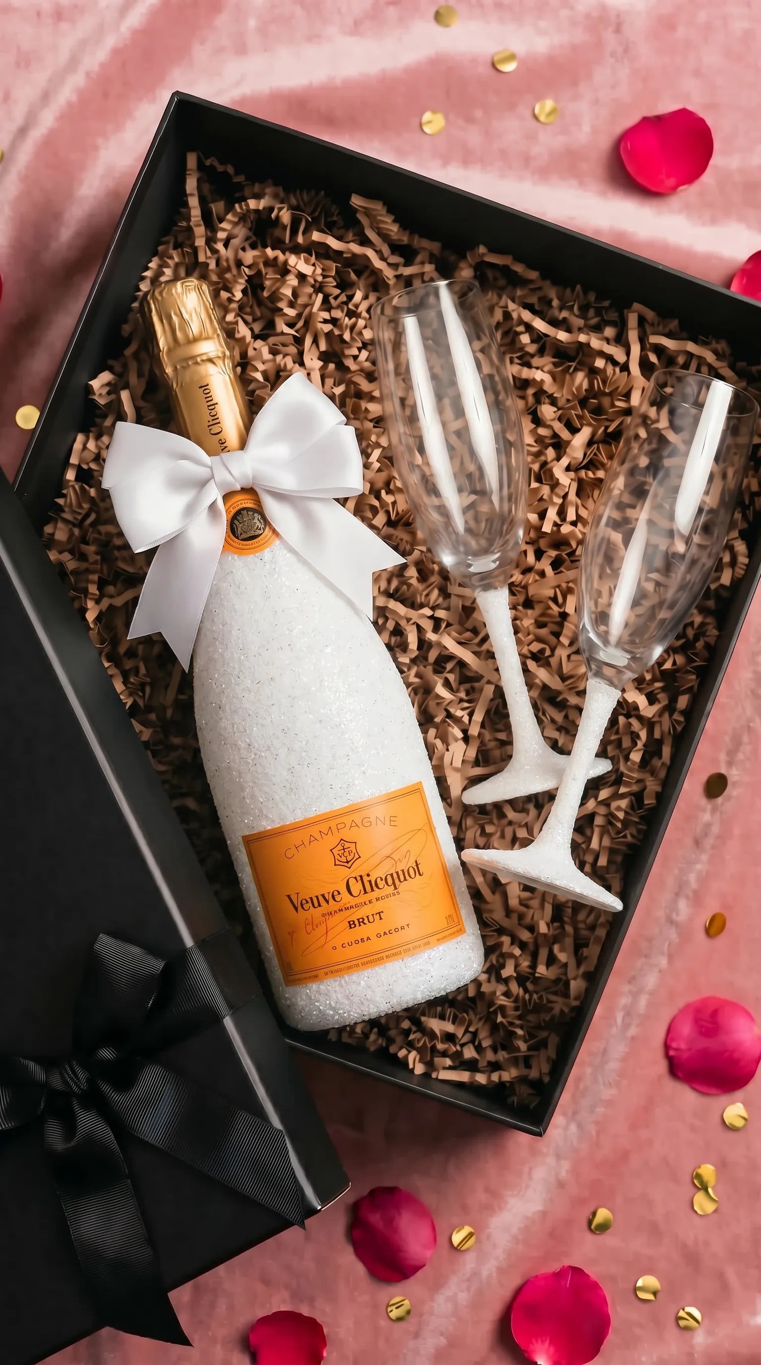 Dárková sada Veuve Clicquot – Třpytivá lahev + skleničky dle výběru