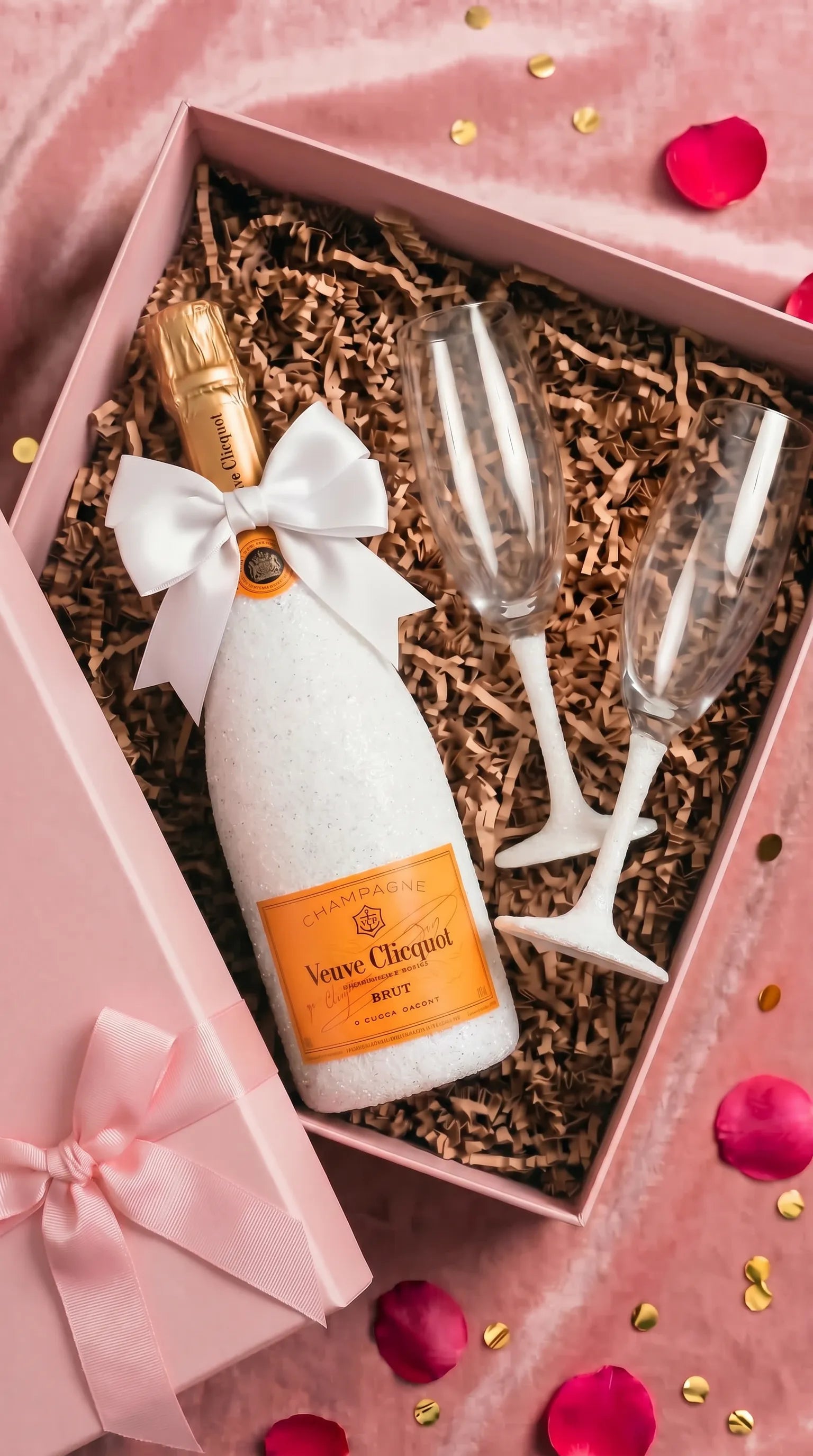 Dárková sada Veuve Clicquot – Třpytivá lahev + skleničky dle výběru