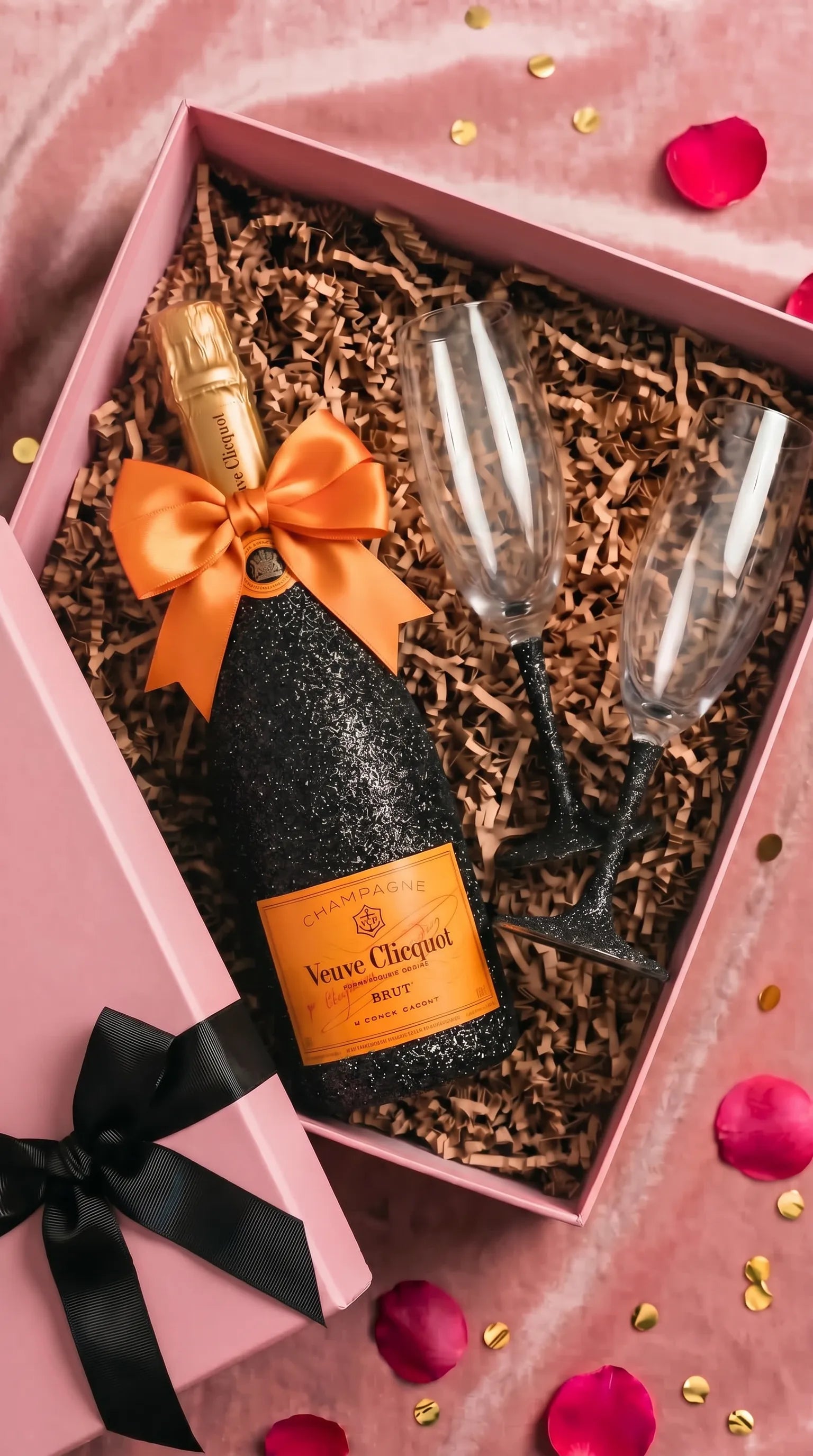 Dárková sada Veuve Clicquot – Třpytivá lahev + skleničky dle výběru