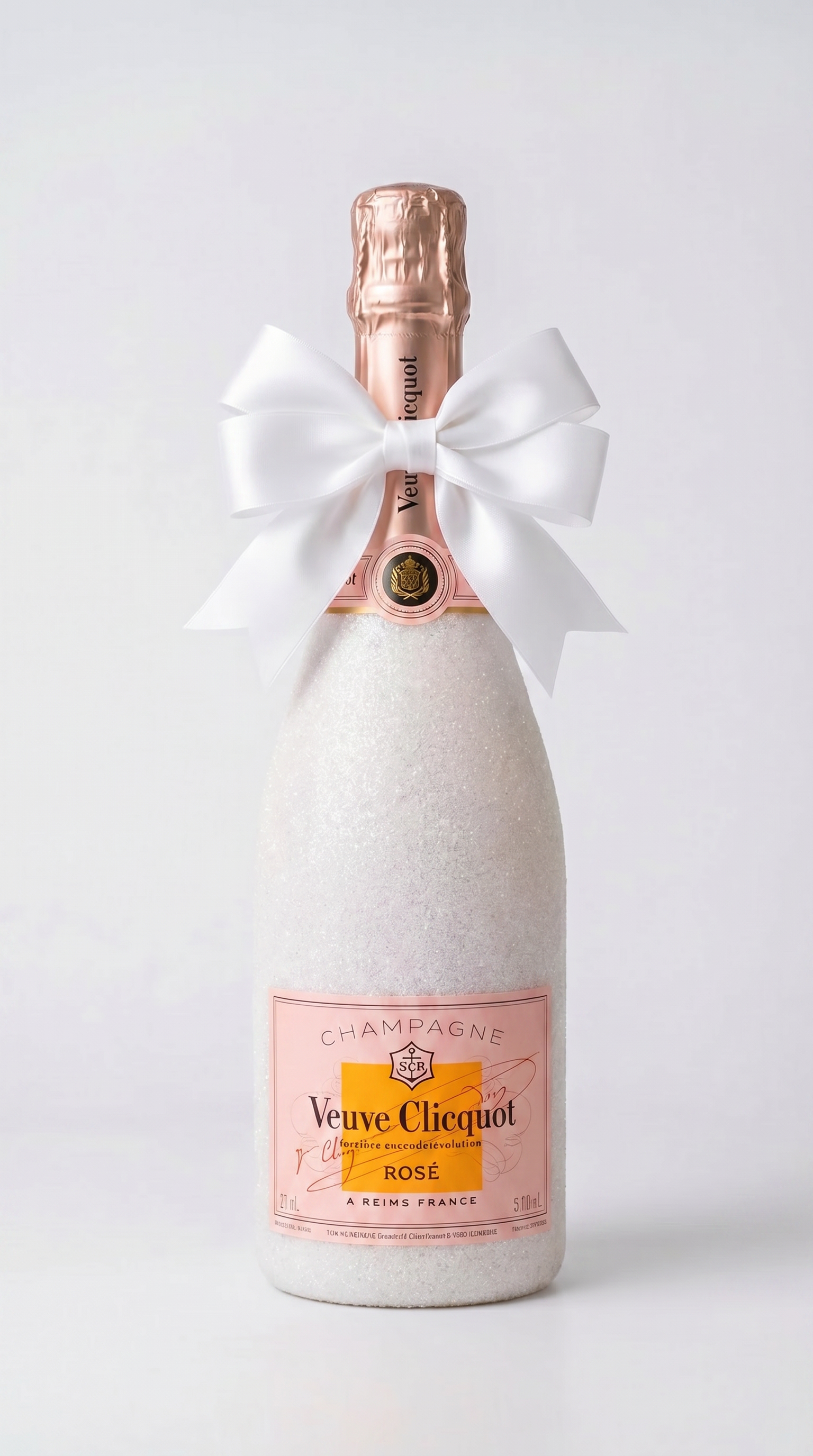 Veuve Clicquot Rosé – Bílá dárková zdobená lahev