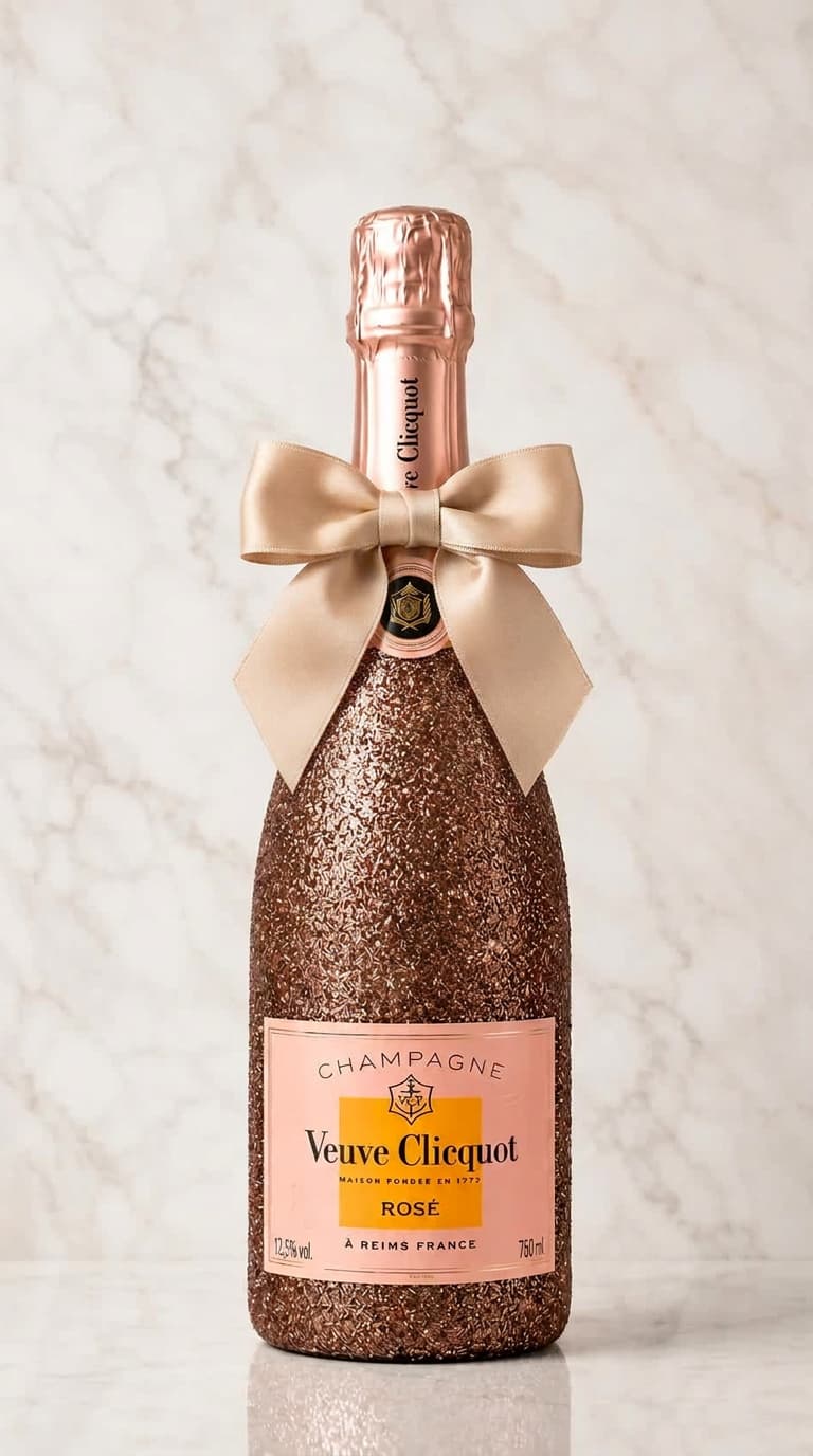 Veuve Clicquot Rosé – Bronzová dárková zdobená lahev | DressBottle