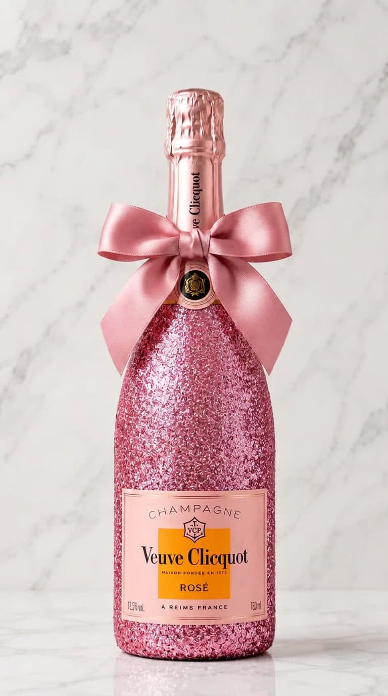 Veuve Clicquot Rosé – Růžová dárková zdobená lahev | DressBottle